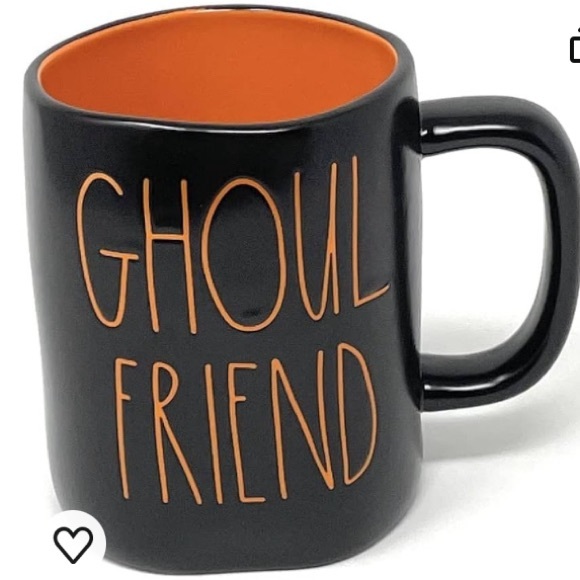 Rae Dunn GHOULS FRIEND Mug - ORANGE inside - Halloween - Ceramic - 16 oz - Picture 1 of 5